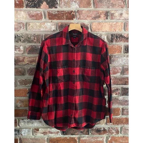 Madewell Tops - Madewell Oversized Button Front Shirt Flannel Buffalo Check Size Small